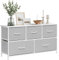 WOLTU Kommode mit 5 Schubladen aus Stoff, Kommodenschrank Sideboard TV-Schrank, für Wohnzimmer Schlafzimmer Flur, aus Metallrahmen Holzwerkstoff, Hellgrau+Weiß, SSK005hgws