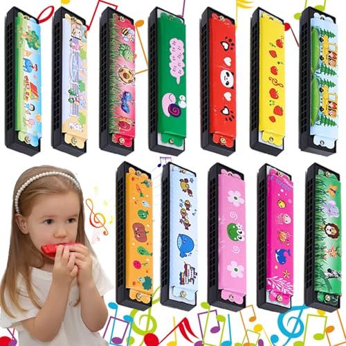 Shinybox Giocattoli per Bomboniere, 12 Pezzi Armonica per Bambini, Regalini Festa Compleanno Bambini, Gadget Compleanno Bambini Regalini Fine Festa Compleanno Bambini per Halloween, Natale