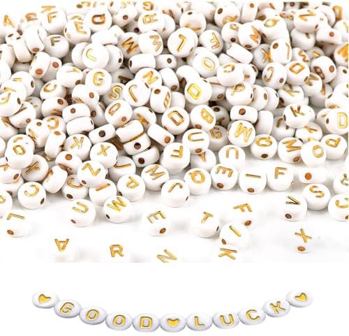 500pcs 4x7mm Letter Beads,Beads for Bracelet Making,Letter Beads,Bracelet Beads,Beads Kit for DIY Bracelets Necklaces Rings,Bracelet Making Kits, Craft Kits, Best Halloween Christmas Birthday Gifts