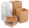 MUKSEUT 100 PCS Cake Slice Boxes, 13.5 x 12.5 x 6 cm Square Kraft Paper Cake Boxes with Plastic Clear Lids, Brown Dessert Boxes for Cupcakes, Sandwiches, Cookies