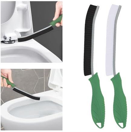 TQRR Reinigungsbürste - Fugenreinigungsbürste, Toilettenbürste, Hartborsten Eckenreinigungsbürste, Reinigungswerkzeuge Für Haushalt, Badezimmer, Küche, Waschbecken, Fugenmörtel (2, Grün)