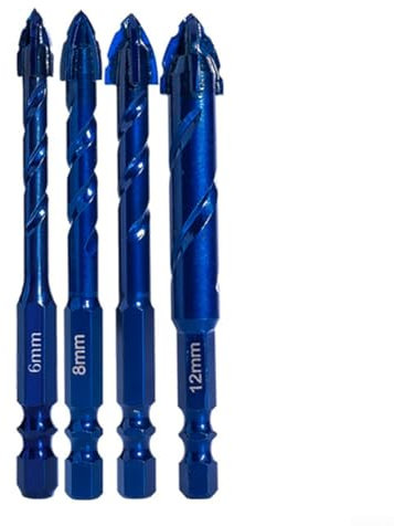 4 Pcs Spiral Drill Bit Set, Eccentric Concrete Drill Bits, 1/4 Hex Shank Inclined Head Drill For Tile/glass/hard Plastic/cement/granite/concrete And Other
