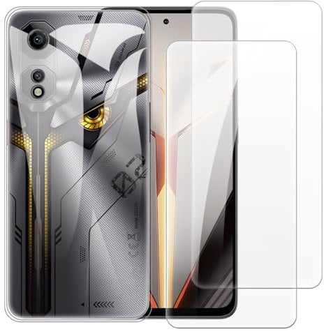 Set 2 Pellicole in Vetro Temperato + Custodia TPU Compatibile con ZTE Nubia Neo 2 5G Z2352N, Cover Antiurto e Proteggi Schermo Incluso