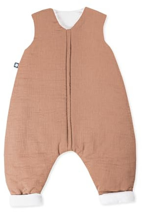 Julius Zöllner Schlafoverall Jumper gefüttert Musselin 2,5 TOG Gr. 80 | 100% Baumwollmusselin | Oeko-TEX Standard 100 | Dune