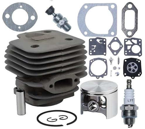 AOIUU Kit de Junta de pistón de Cilindro Nikasil de 52 mm Compatible con Motosierra Husqvarna 268 272 272K 272XP 61 574331601 503758172