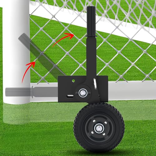 Lygoeeege Fußballtor-Stützrollen, 20 cm Massive Gummirollen für Standard-Fußballtorrahmen, schwarz