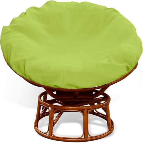 DRXRD Nur Papasan-Kissenbezug, Outdoor-Indoor-Papasan-Stuhlkissenbezüge, wasserdichter Papasan-Schonbezug, Papasan-Bezüge für Kissen mit Reißverschluss und Bändern, maschinenwaschbar Green 120cm/47in