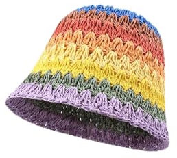 Damen-Fischerhut aus Stroh, gewebt, for den Sommer, Sonnenschutz, Schattierung, Strand, Fischerhut mit großer Krempe, vielseitiger, atmungsaktiver Fischerhut Geeignet Für Urlaub, Reisen, Strand(A1 pur