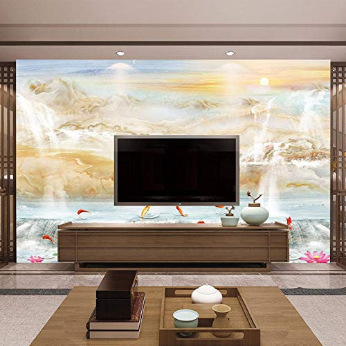 XLMING Décoration En Faux Marbre Simple Home Papier Peint 3D Intissé Salon Canapé Chambre À Coucher Salle Manger Intérieure Murale-250cm×170cm