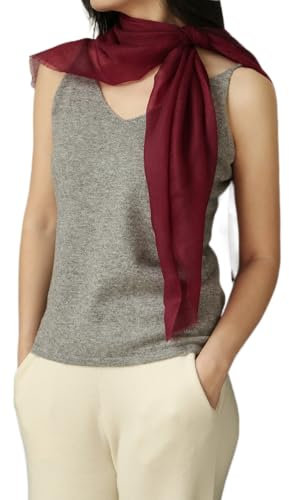 Prettystern sciarpa ad anello leggera in 100% cashmere con 200 fili di cachemire per la primavera-estate - rosso scuro