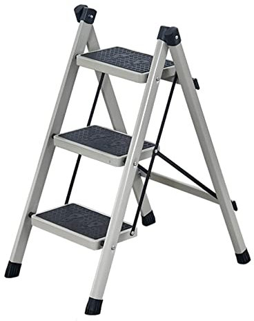 Sgabello pieghevole multifunzionale a 3 gradini - Scala a pedale in ferro resistente per uso interno Design ispessito Sgabello compatto salvaspazio (colore: E)