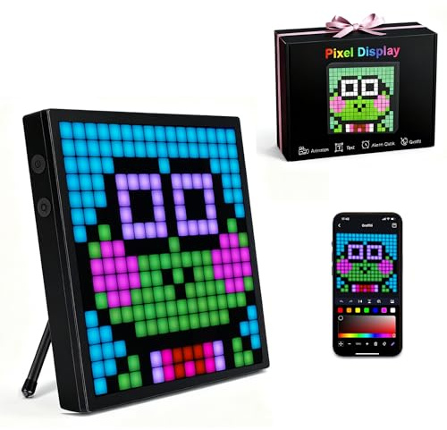 Seyxicnor LED Pixel Kunst Display 16 x 16 programmierbares Pixelboard mit App, DIY Graffiti Animationen Gaming-Zubehör für Gaming-Zimmer und Schreibtische, Gamer Erwachsene Jugendliche