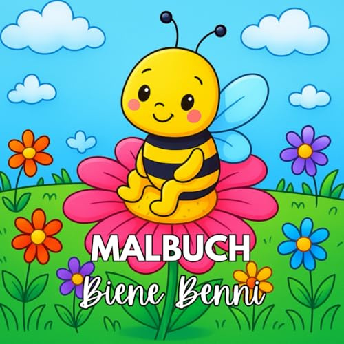 Malbuch - Biene Benni: Kinder malen, Ausmalbilder, Biene, ab 4 Jahre, Natur, Kinderbuch, Geschenk für Kinder