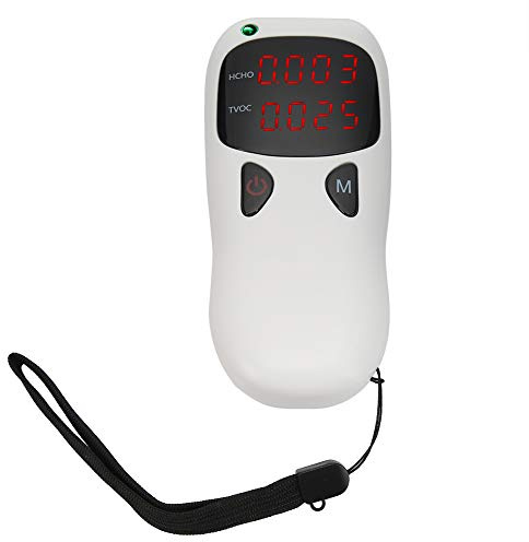 Klanata Tragbarer Luftqualitätstester Handheld HCHO Meter und TVOC Monitor Digitaler PM2.5 Detektor für Innenräume Büro Wohnzimmer Schlafzimmer und Auto ABS Gehäuse mit Klarem LED Display