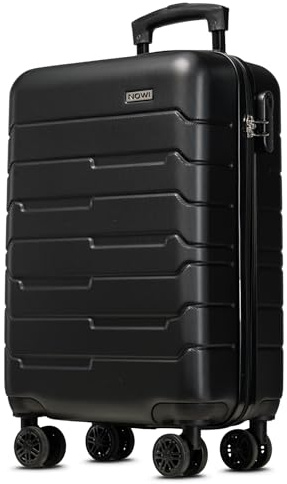 NOWI 2.0 Handgepäck Koffer 37L – Kleiner Hartschalen-Trolley mit Rollen – Handgepäckkoffer leicht, Zahlenschloss, Ultraleicht für Flugreisen (Midnight Black, M)