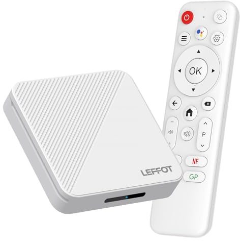 Android 14.0 TV Box 2026, 2Go RAM 16Go ROM, LEFFOT H313 4K UHD Boîtier TV | Boitier IP-TV pour Streaming, Support 2.4/5G WiFi 6, 100M Ethernet, Contrôle Vocal, BT 5.4, USB 3.0, RK3518 Quad-Core A53