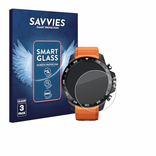Savvies Schutzglas für Xiaomi Mibro GS Explorer S | 3 Stück Transparenter Displayschutz Made in Germany Panzer Schutz Glas 9H Schutzfolie HD Klar Blasenfrei Einfache Montage