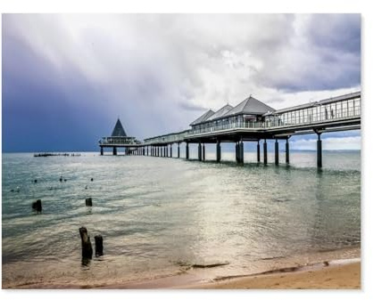 Die Seebrücke in Heringsdorf, Insel Usedom, Ostsee，Puzzle 1000 Teile Papier Puzzle Erwachsene Kinder Lernspielzeug Familie Dekompressionsspiel（38x26cm）-C4