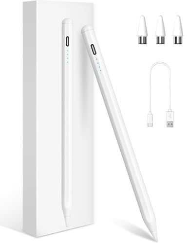 Stylet pour iPad 2018-2026 avec Puissance de Charge Rapide USB-C, 4 voyants LED et magnétique, pour Tous Les téléphones Portables/tablettes