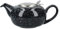London Pottery 82008 Pebble Small Teapot with Infuser for Loose Tea, Stoneware, Gloss Flecked Black, 2 Cup (500 ml)