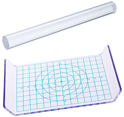 rosenice 2 stück Ton Formen Acryl Rolle mit Platte für Teig und Ton Werkzeuge (U-Form)