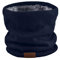 NovForth Neck Warmer Double-Layer Fleece Lining Knit Winter Infinity Scarf Chunky Thick Windproof Circle Loop Scarves Navy