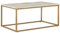 Trendy Couchtisch beige Marmor-Optik goldene Beine Delano
