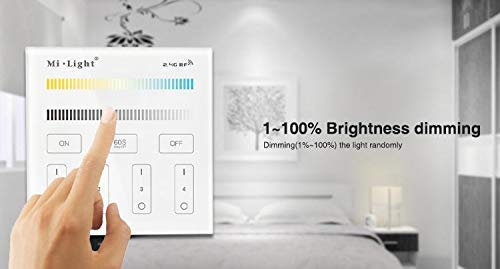 CONTROLLER TELECOMANDO A MURO DIMMER WIFI MONO TOUCH 4 ZONE MI-LIGHT B2 (TELECOMANDO DA PARETE 4 CANALI)