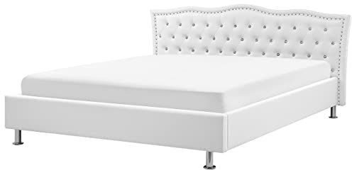 Beliani Stilvolles Doppelbett 180x200 cm weiß Metz