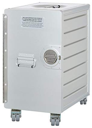 VanDeBord Bord Box XL mit Rollen Silber, großer Rollcontainer, original Flugzeugmöbel aus der Luftfahrt
