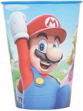 Vaso Infantil de plástico Reutilizable de 260 ml de Super Mario