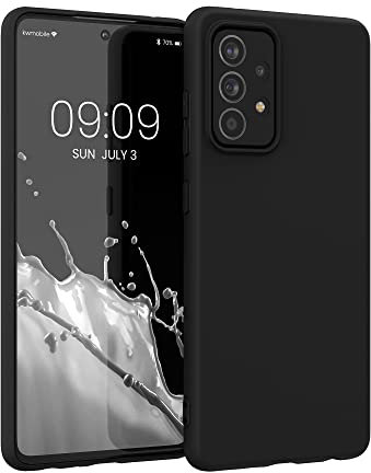 kwmobile Hülle kompatibel mit Samsung Galaxy A52 / A52 5G / A52s 5G Hülle - weiches TPU Silikon Case - Cover geeignet für kabelloses Laden - Schwarz matt