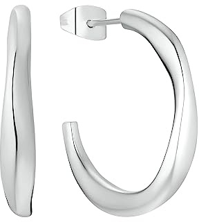 s.Oliver Creolen Edelstahl Damen Ohrschmuck, 2,5 cm, Silber, Kommt in Schmuck Geschenk Box, 2032533