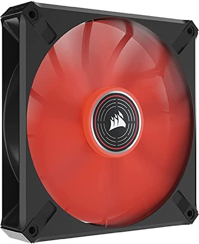 Corsair ML140 LED ELITE, 140mm PWM LED Fan (Corsair AirGuide Technology, Magnetic Levitation Bearing, Up to 1,600 RPM, Eight Vibrant LEDs, Low Noise, High Airflow) Single Pack - Red