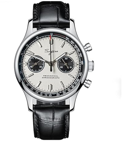 NC 1963 Chronograph Mechanische Seagull ST1901 Bewegung Fliegeruhr Herren 38mm 40mm Saphirglas Herrenuhren 2021 montre Homme (40mm White)