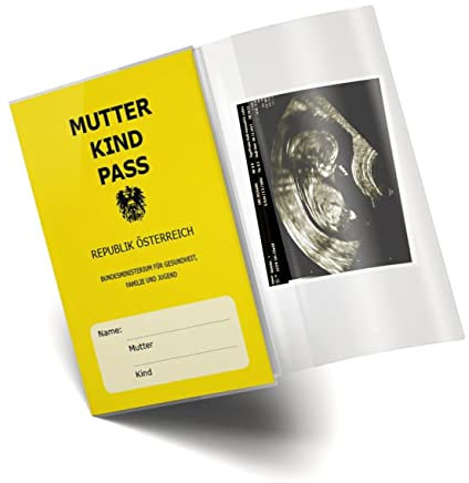Olgs 50er Pack Mutterkindpasshülle Transparent Österreich - MKP Schutzhülle Blanko mit Ultraschallbildfach, Schwangerschaft