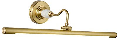 Elksdut Copper LED Bathroom Light Fixture Bar Mirror Front Lamp Adjustable Vanity Wall Sconce With Marble Decorate, Retro Toilet Mirror Lamps Bath Vanity Mirror Lighting Fittings Above Mirror