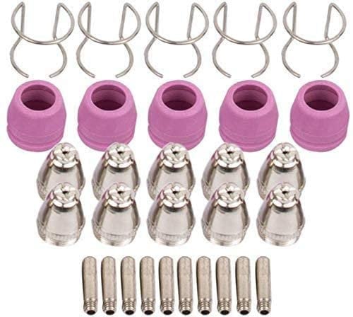 SUSEMSE Kit de antorcha cortador de plasma, 30 piezas, boquilla de electrodo consumibles AG-60 SG-55 WSD-60P accesorios para máquina de corte de plasma CUT50 CUT60 CUT50P