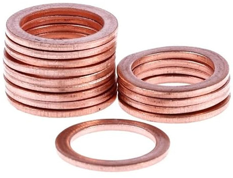 20 stücke * 10mm Motorrad Geflochtene Kupplung Bremsschlauch Banjo Dichtung M10*14mm Kupfer Crush Washer Boot Rotmessing Kupfer Crush Dichtscheibe