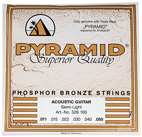 Pyramid 326100 Phosphor Bronze Round Wound Hex Kern Akustikgitarre Saiten- Semi Light