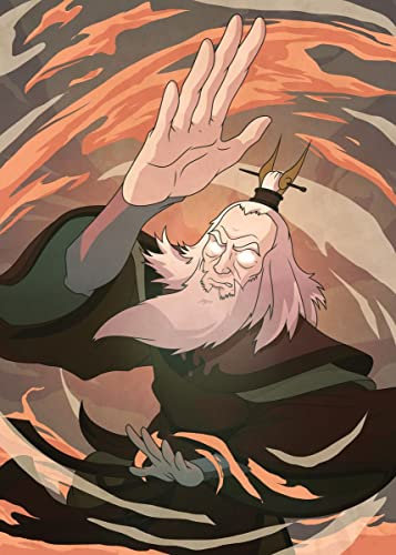 Displate - Metallposter - Magnet-Montage - Avatar: The Last Airbender - Character Elements - Roku Elements - Größe L - 67,5x48cm Matt