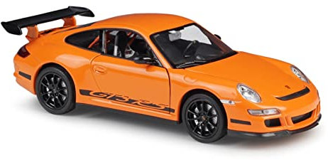 RCESSD Modelle sammeln 1:24 Für Porsche 911 (997) GT3 RS Sportwagen Legierung Druckguss Modellauto Fertige Auto Dekoration Modell aus Druckguss (Farbe : Orange)