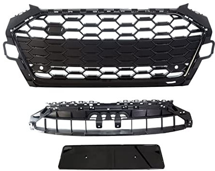 Wabengrill Breit Kühlergrill Schwarz kompatibel für Audi A4 B9 Facelift ab 2019 für S Line Modelle DM Autoteile 4230
