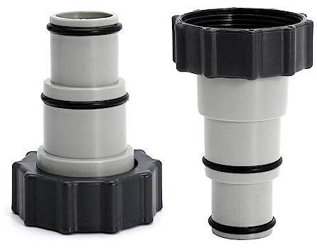 Nayciiy 3,8 cm auf 3,2 cm Ersatz-Poolschlauchverbinder mit Gewinde für Poolschlauch-Adapter A mit Kragen für Gewindeanschlusspumpen und Salzsysteme (2 Pack-A-Typ)