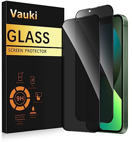 Vauki Sichtschutz Schutzfolie für iPhone 13 mini Schutzglas 2 Stück,9H Härte Privacy Displayschutzfolie,Privatsphäre Anti-Spy Bläschenfrei Kratzfest Blickschutzfolie für iPhone 13 mini,5.4