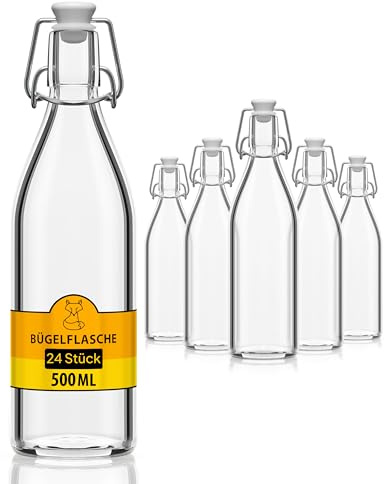 Glasflasche 500ml Glasflaschen zum befüllen Einmachgläser Bügelverschluss leere Flaschen zum befüllen Bügelflaschen Schnapsflaschen Glass bottle Likörflaschen Saftflaschen