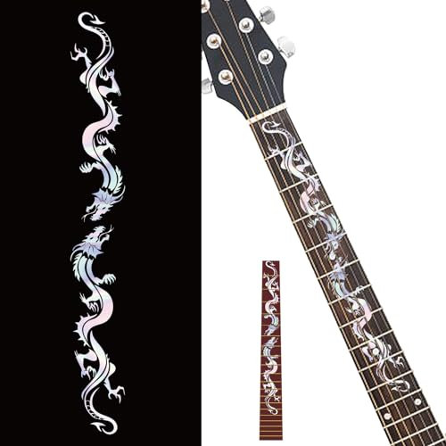 PLIGREAT 2 Pz Chitarra Tastiera Marcatori Chitarra Manico Tastiera Adesivi Drago Decalcomania FAI DA TE Chitarra Decor Regali per Basso Elettrico Chitarra Acustica Strumento Forniture Negozio