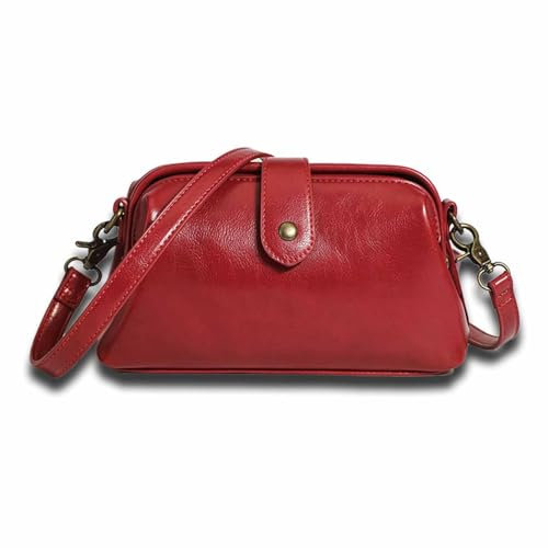 Langrents Retro-Handtasche, hochwertige handgefertigte Retro-Ledertasche, Damen-Umhängetasche aus Vintage-Leder, Messenger-Tasche (A)