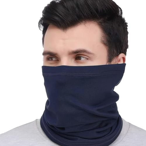 Nanologic Multifunktionstuch Schlauchschal, Bandana Halstuch für Herren Damen, Elastiche Sonnenschutz Atmungsaktiv Winddicht Mundschutz für Motorrad Wandern Radfahren Laufen - Navy Blau