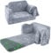 MeMoreCool Kindersofa Ausklappbar, 2-in-1 Kleinkinder Schlafsofa, Kindersessel mit Schlaffunktion, Mini Couch für Kuschelecke Kinderzimmer, Fancy Spielsofa für Mädchen und Jungen, Grau Hund